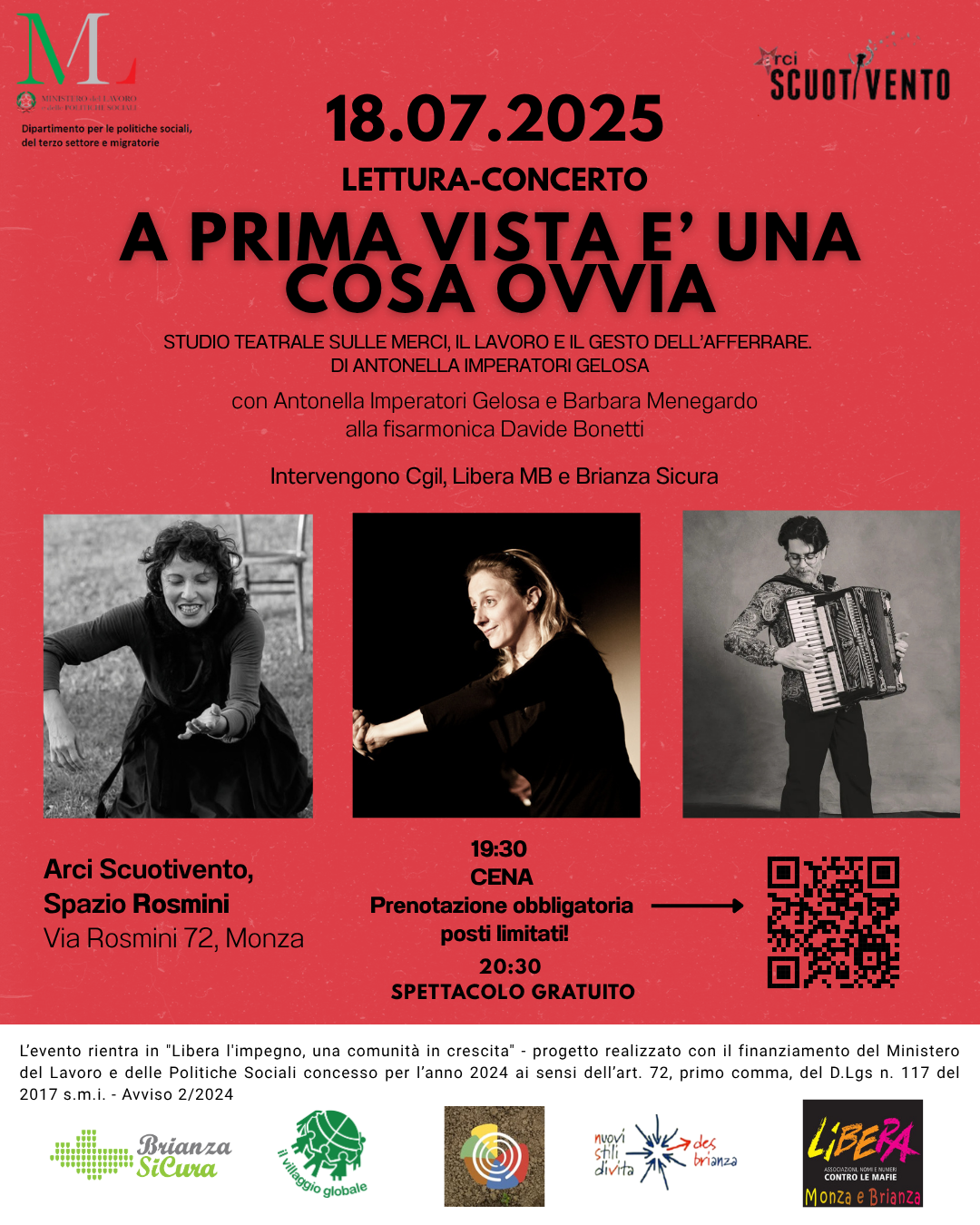A PRIMA VISTA E’ UNA COSA OVVIA – Studio teatrale sulle merci, il lavoro e il gesto dell’afferrare